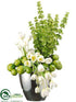 Silk Plants Direct Tulip, Apple, Bells of Ireland - Green White - Pack of 1