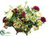 Silk Plants Direct Ranunculus, Rose, Mum, Berry - Plum Green - Pack of 1
