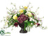 Silk Plants Direct Hydrangea, Ranunculus, Rose, Petunia - Eggplant Cream - Pack of 1