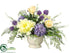 Silk Plants Direct Hydrangea, Peony, Rose - Blue Yellow - Pack of 1