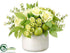 Silk Plants Direct Ranunculus, Rose, Hydrangea, Apple - Green White - Pack of 1