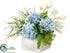 Silk Plants Direct Tulip, Mini Star Gypsophila, Hydrangea - Cream Blue - Pack of 1