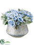 Silk Plants Direct Rose, Dusty Miller, Hydrangea - Blue - Pack of 1