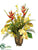 Heliconia, Phalaenopsis Orchid, Oncidium Orchid, Fern - Yellow Red - Pack of 1