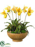 Silk Plants Direct Slipper Orchid, Kalanchoe, Moss - Yellow Green - Pack of 1