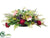 Dahlia, Anthurium, Berry Allium, Fern - Burgundy Pink - Pack of 1