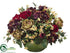 Silk Plants Direct Hydrangea, Rose, Waxflower - Burgundy Yellow - Pack of 1