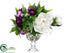 Silk Plants Direct Ranunculus, Peony - Purple White - Pack of 1