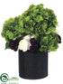 Silk Plants Direct Ranunculus, Hydrangea - Green Eggplant - Pack of 1