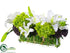 Silk Plants Direct Casablanca Lily, Hydrangea - White Lime - Pack of 1