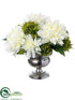 Silk Plants Direct Dahlia - White Green - Pack of 1