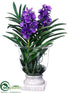 Silk Plants Direct Vanda Orchid, Finger Succulent - Purple Lavender - Pack of 1