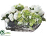 Silk Plants Direct Rose, Hydrangea, Thorn Vine - Cream Green - Pack of 1