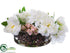 Silk Plants Direct Peony, Rose, Sedum - White Pink - Pack of 1