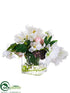 Silk Plants Direct Peony, Rose - White Pink - Pack of 1