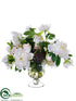 Silk Plants Direct Peony, Rose, Sedum - White Blush - Pack of 1