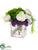 Hydrangea, Sedum, Ranunculus - White Eggplant - Pack of 1