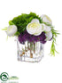 Silk Plants Direct Hydrangea, Sedum, Ranunculus - White Eggplant - Pack of 1