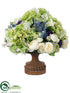 Silk Plants Direct Hydrangea, Ranunculus, Statice, Lavender - Green Lavender - Pack of 1