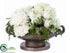 Silk Plants Direct Peony, Rose Bud, Hydrangea, Berry - White Green - Pack of 1