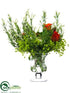 Silk Plants Direct Ranunculus, Rose, Rosemary - Brick Green - Pack of 1