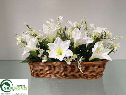 white silk easter lilies Silk Plants Direct Easter Lily, Daisy - White
