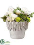 Silk Plants Direct Rose, Hydrangea, Sedum - Cream Beige - Pack of 1