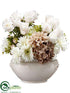 Silk Plants Direct Rose, Gerbera, Hydrangea - Cream Taupe - Pack of 1