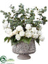 Silk Plants Direct Rose, Eucalyptus, Begonia Leaf - White Beige - Pack of 1