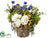 Peony, Ranunculus, Cornflower - Purple Yellow - Pack of 1