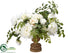 Silk Plants Direct Rose, Peony, Miller Fern - White - Pack of 1