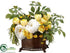 Silk Plants Direct Peony, Calendula, Tulips - Yellow White - Pack of 1