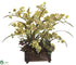 Silk Plants Direct Phalaenopsis Orchid, Hydrangea - Green Burgundy - Pack of 1
