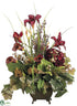 Silk Plants Direct Calla Lily, Hydrangea - Burgundy Green - Pack of 1