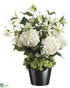 Silk Plants Direct Hydrangea, Gloriosa - Cream Green - Pack of 1