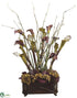 Silk Plants Direct Pitcher Plant, Lily - Burgundy Coffee - Pack of 1