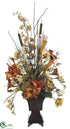Silk Plants Direct Rust Lily, Poppy - Orange Amber - Pack of 1