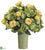 Rose, Hydrangea, Ranunculus - Green Yellow - Pack of 1