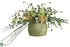 Silk Plants Direct Cymbidium Orchid, Ranunculus, Bamboo - Green Yellow - Pack of 1