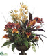 Silk Plants Direct Cymbidium Orchid, Phalaenopsis Orchid, Calla Lily, Berry - Honey Brick - Pack of 1