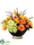 Rose, Hydrangea, Impatiens - Orange Yellow - Pack of 1