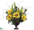 Silk Plants Direct Sunflower, Protea, Bell of Ireland - Yellow Brown - Pack of 1