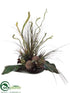 Silk Plants Direct Canna, Staghorn, Grass - Burgundy Green - Pack of 1