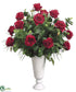 Silk Plants Direct Rose, Fern, Eucalyptus - Red - Pack of 1