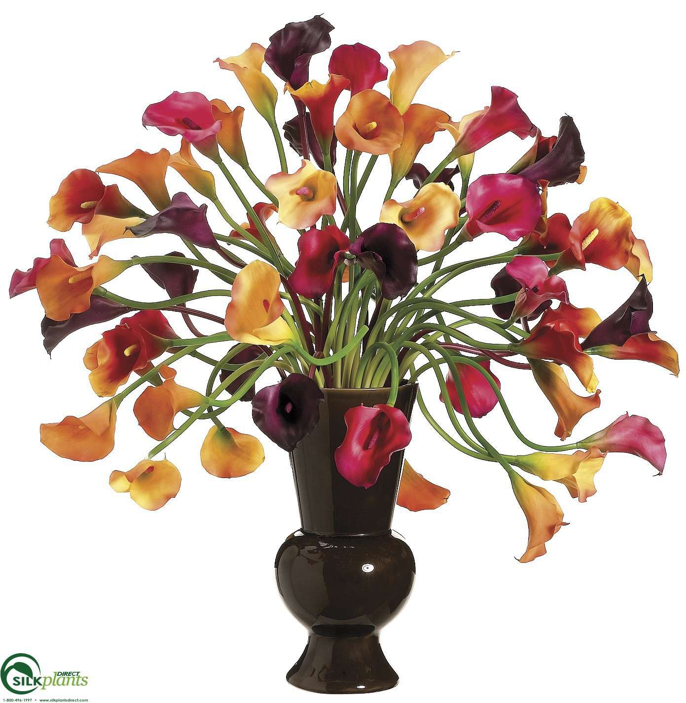 fake lily flower arrangement Eggplant Orange Calla Lily | Artificial Lily Flowers | Fake Lily Flowers