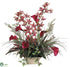 Silk Plants Direct Calla Lily, Cymbidium Orchid, Greenery - Beauty Watermelon - Pack of 1