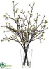 Silk Plants Direct Budding Blossom Branch - Cream Green - Pack of 1