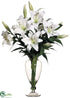 Silk Plants Direct Stargazer Lily - White - Pack of 1