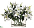 Silk Plants Direct Stargazer Lily - White - Pack of 1