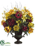 Silk Plants Direct Mum, Peony, Sunflower, Hydrangea - Mustard Burgundy - Pack of 1